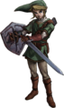 Link's artwork from The Legend of Zelda: Twilight Princess, which inspired his appearance in Super Smash Bros. Brawl and Super Smash Bros. 4.