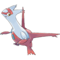Latias's official artwork from Pokémon Ruby and Sapphire.