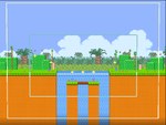 Mushroom Kingdom II showing the blast zone and spawn points.