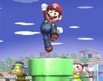 A Warp Pipe in Mario's on-screen appearance in Brawl.
