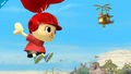 Villager flying in Skyloft in Super Smash Bros. for Wii U.
