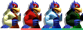 Falco's costumes in Melee.