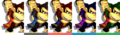 Donkey Kong's costumes in Melee.