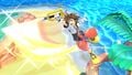 Sora using Aerial Sweep on Tortimer Island.