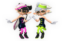 Official artwork of the Squid Sisters from the SSBU Website.