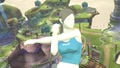 A close-up of Wii Fit Trainer using her side taunt.