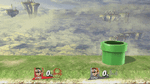A Warp Pipe in Luigi's SSB4 on-screen appearance.