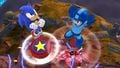 Mega Man and Sonic using Rush Coil and Spring Jump respectively.
