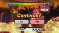 The continue screen as seen in 'for Wii U.