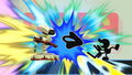 Oil Panic hitting R.O.B. in Super Smash Bros. for Wii U.