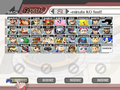 The character selection screen in Super Smash Bros. Brawl with all characters unlocked.