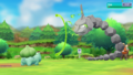 Vine Whip being used by a Bulbasaur in Pokémon Let's Go Pikachu and Let's Go Eevee.