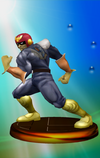 Captain Falcon trophy from Super Smash Bros. Melee.