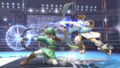 Pit and Link using their bows alongside each other.