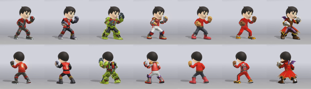 Mii Brawler costumes