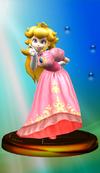Princess Peach trophy from Super Smash Bros. Melee.