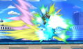 The explosion of the Spiny Shell in Super Smash Bros. for Nintendo 3DS