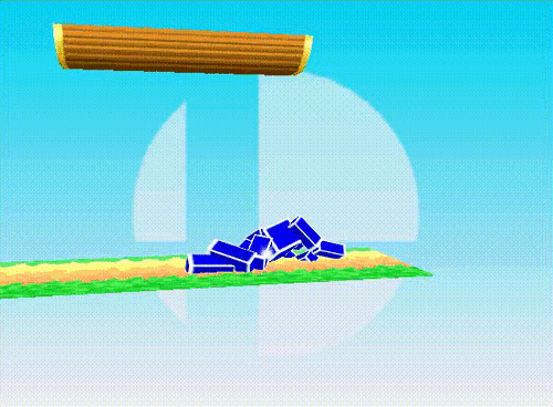 Captain Falcon Back Getup Roll Front Hurtbox Smash 64.gif