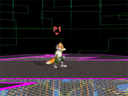 Frame perfect dash dancing performed by Fox in Melee. Note that no dust effect is present in the middle of the dash dance, as it is being executed frame perfect(every frame, the opposite direction is input)