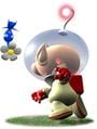 Art of Olimar throwing a Pikmin from Pikmin.
