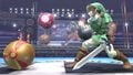Link carries a Bomb (right) in SSB4.