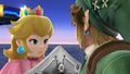 Link and Peach on Battlefield.