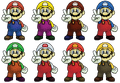 Artworks of Mario's new alternate colors.