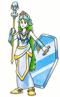 Official artwork of Palutena from Kid Icarus.
