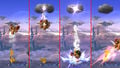 Using Thunder to meteor smash Bowser and follow up into its shockwave hitbox.