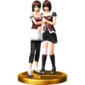 The Mio & Mayu Amakura Trophy from Super Smash Bros. for Wii U