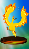 Moltres trophy from Super Smash Bros. Melee.