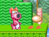 Mushroom Kingdom II with Birdo onscreen.