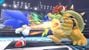 Sonic hits Bowser with the 3rd hit of his jab in SSB4 for Wii U.
