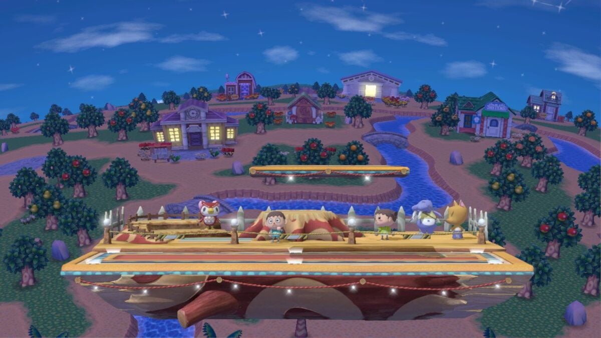 File:SSBU - Smashville at night.jpg - SmashWiki, the Super Smash Bros. wiki