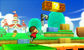 The Villager and Wii Fit Trainer in an area of 1-1 World of Super Mario 3D Land in SSB4 for 3DS.