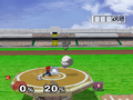 Mario hitting Sandbag with a Home-Run Bat in Melee.