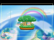 N64 Dream Land showing the blast zone and spawn points.