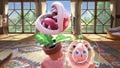 Piranha Plant taunting near Jigglypuff while it is using Sing in Living Room.