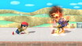 Ness connecting with PK Fire in Super Smash Bros. for Wii U.