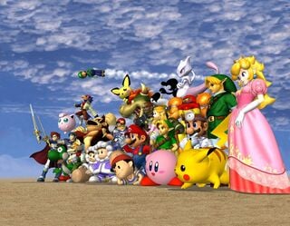 The entire cast of Super Smash Bros. Melee.