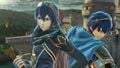 Marth and Lucina taunting on Castle Siege.