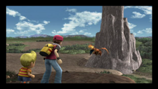 Lucas and Pokémon Trainer watch Charizard in Charizard Flies to the Ruins.