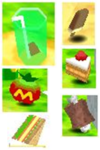 Various foods as they appear in Kirby 64. Taken from the Kirby Wiki.