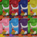 The textures used for the Yoshi's in Stampede showing the Yoshi's Crafted World texture which is not in the final game.
