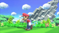 Mario walking in Super Smash Bros. Ultimate, as seen on Piranha Plant's reveal trailer.