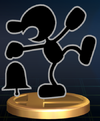 Mr. Game &amp; Watch trophy from Super Smash Bros. Brawl.