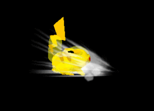 Hitboxes of Pikachu's up smash in Melee.