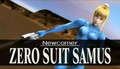 Zero Suit Samus's reveal screen in the E3 2006 trailer.