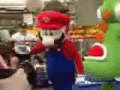 "Mario stirs up the crowd"