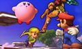 Facing Kirby, Samus and Toon Link.